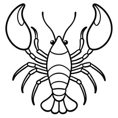 Single Line Lobster Vector Graphic