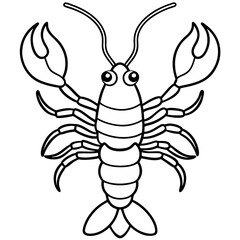 Single Line Lobster Vector Graphic