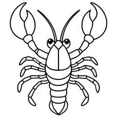 Single Line Lobster Vector Graphic