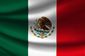 The National Flag of Mexico with fabric