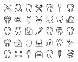 Dental Line Art Icons