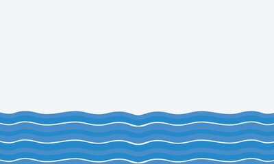 blue wave vector with blank area on white horizontal background