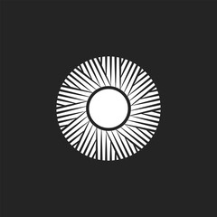 light ring on a black background. Simple and modern logo vector