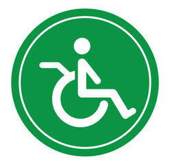 Disabled wheelchair icon, isolated on white. Disable symbol logo, vector eps 10 