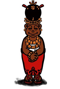 African bride with cultural attire from Benin kingdom 