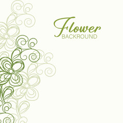 Elegant Green Floral Background Design for Invitations and Cards