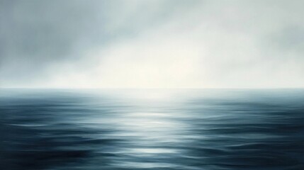 Obraz premium Misty ocean horizon in soft light.