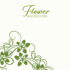 Elegant Green Floral Corner Design for Backgrounds