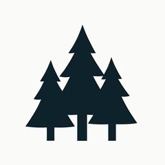 Obraz premium winter holiday christmas tree silhouette vector illustration