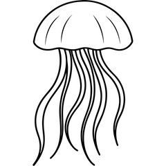 Single-Line Jellyfish Vector Illustration