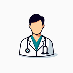 Fototapeta premium professional doctor in blue scrubs with stethoscope