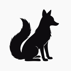 wolf silhouette in black and white