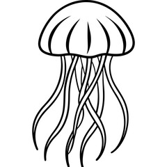 Single-Line Jellyfish Vector Illustration
