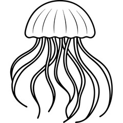 Single-Line Jellyfish Vector Illustration