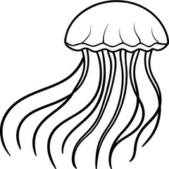 Single-Line Jellyfish Vector Illustration