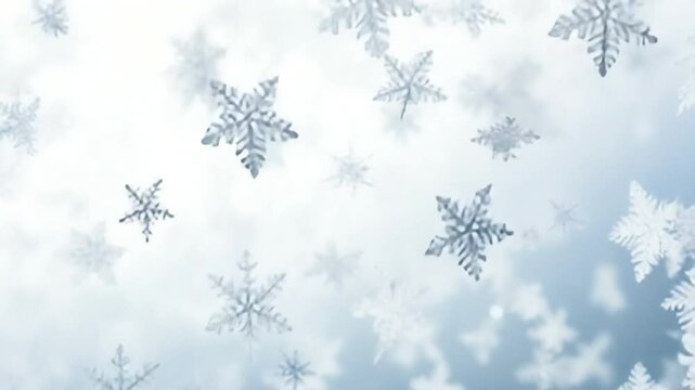 Winter's Delicate Dance: A mesmerizing ballet of crystal snowflakes gently descends, their intricate structures showcased in the ethereal light, a testament to winter's fleeting beauty.