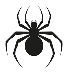Silhouette of a spider. Poisonous dangerous insects. Creepy fauna. Vector illustrations EPS 10