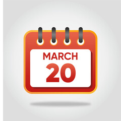 March 20 Calendar Illustration