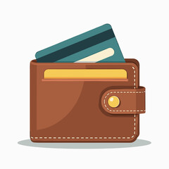 brown leather wallet with credit card