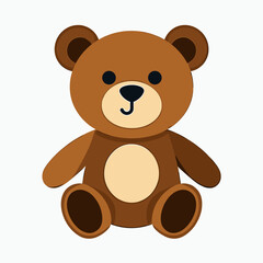 Obraz premium cute brown teddy bear with black nose stock illustration