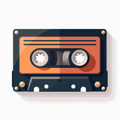 Obraz premium vintage orange cassette tape with black border