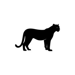 Obraz premium panther silhouette vector illustration isolated on white background 