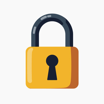 secure data access with yellow locked padlock