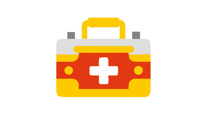 Obraz premium Individual Industrial Aid Safety Icons Protective Gear Hazard Warnings Emergency Tools Yellow Accents