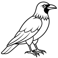 Stylized Crow Vector with Single Line Art