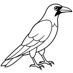 Stylized Crow Vector with Single Line Art