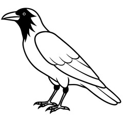 Obraz premium Stylized Crow Vector with Single Line Art
