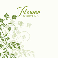 Elegant Green Floral Background Design for Invitations and Cards