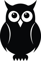 black and white owl