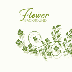 Elegant Green Floral Vine Border Background Design