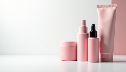 Clean, minimalist white backdrop for cosmetics , display, marketing