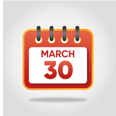 March 30 Calendar Illustration