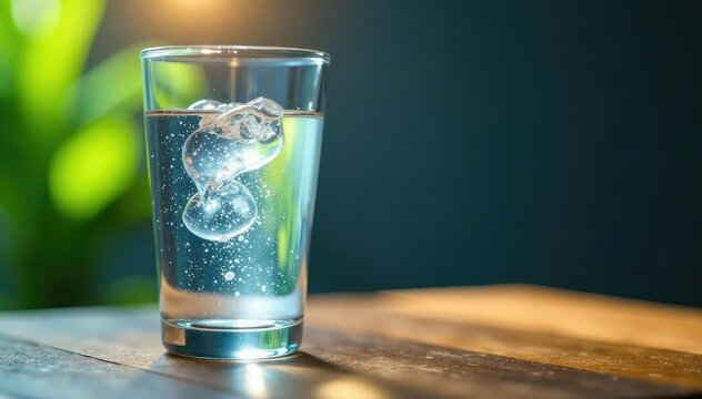 Close-up of a glass of water, representing hydration during a fast , refresh, intermittent fasting
