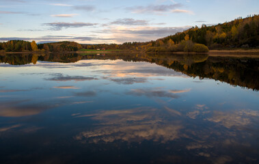 sunset over the lake