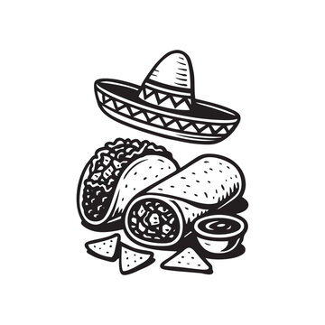 recommend clip art: Mexican food and sombrero hat
