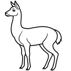 Vicuna in a Single Stroke Vector Design