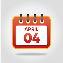 April 4 Calendar Illustration
