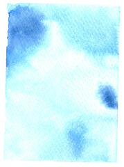 Blue Watercolor Painting with Abstract Patterns and Gradient Effects