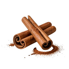 Photo of tied cinnamon isolated on white background 