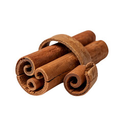 Photo of tied cinnamon isolated on white background 