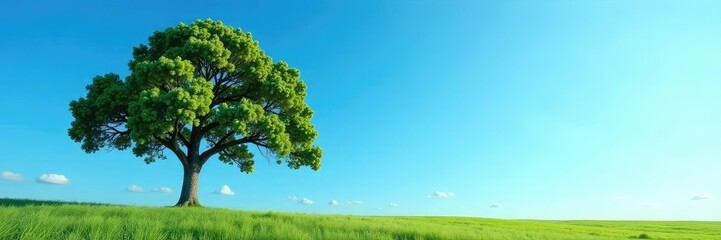Fototapeta premium Tree against the clear blue sky with no clouds, light, freedom, limitless