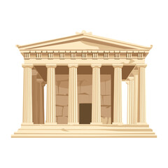 Classic greek temple architecture illustration building vector