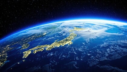 Fototapeta premium 宇宙から見た日本（ai生成画像）
