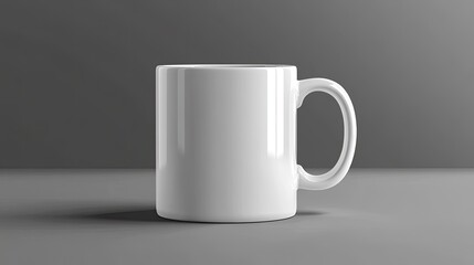Obraz premium Simple White Mug Floating with No Shading or Reflection on Clean Transparent Background.