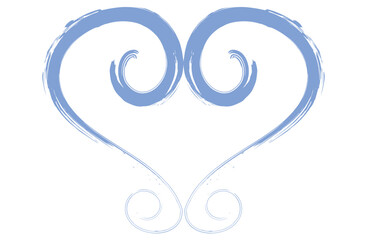 Brush Stroke Heart with Elegant Swirl Design
