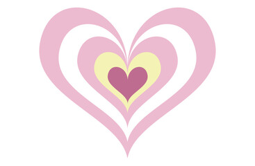 Layered Heart with Retro Vibe and Soft Colors

